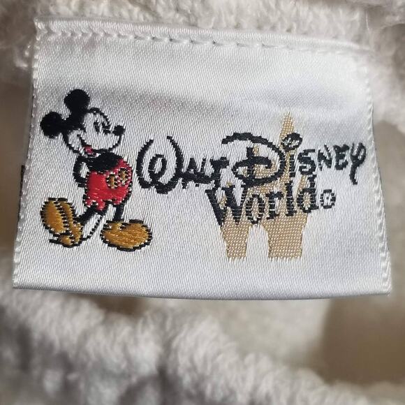VTG 90s Walt Disney World Tour Terry Cloth Lounge Sweat Pants Size M Cream Parks - Picture 7 of 11